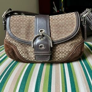 Coach Baguette Bag Brown Leather/Brown Suede